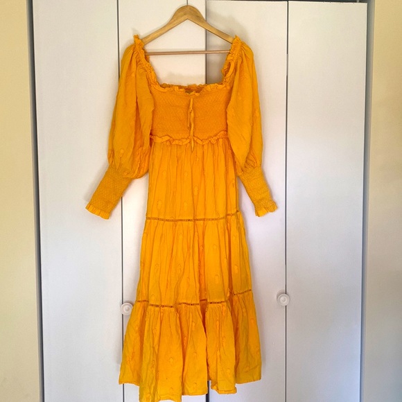 FARM Rio | medium | Yellow 3D Pineapple Tiered Midi Dress - Picture 2 of 6